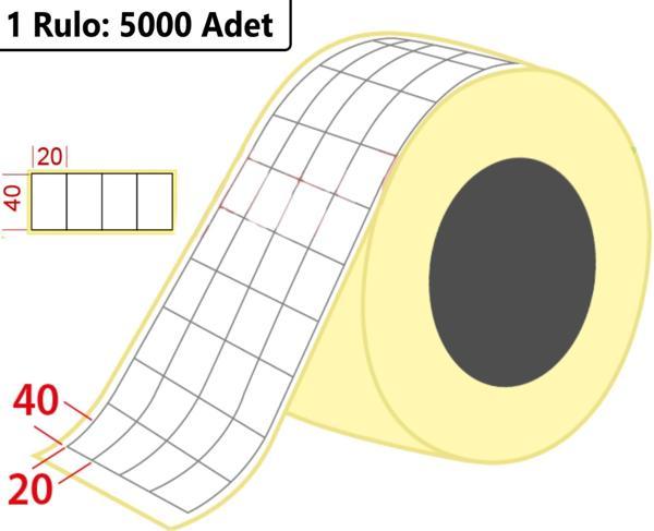 40x20 mm Termal 4'lü Ürün Barkod Etiketi 5000'li Rulo - Image 1