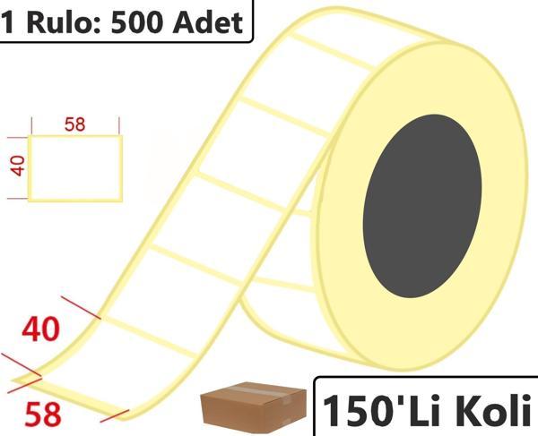 40x58 mm Termal CAS Terazi Etiketi 500'lü Sarım 150'li Koli - Image 1