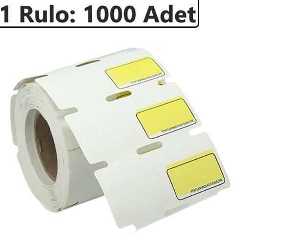 80x38 mm Karton Termal Raf Reyon Etiketi Sarı Fiyat Çerçeveli 1000'li Sarım - Image 1