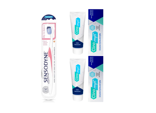 Sensodyne Yumuşak Diş Fırçası + 2 X Sigara Lekelerine Karşı Diş Macunu Seti - Image 1