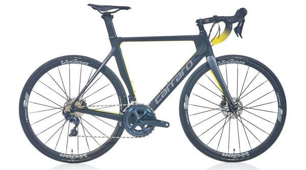 Carraro Fıre C3.2 52CM Mat Siyah Antrasit Sarı Karbon Yol Yarış Bisikleti ( Ultegra ) - Image 1