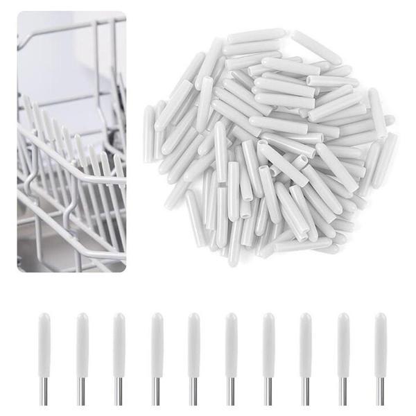 Bulaşık Makinesi Tabaklık & Bardaklık Pas & Çizilme Engelleyici Kapak Uçları Beyaz 100 adet - Image 1