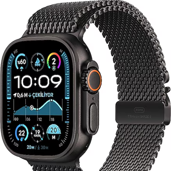 Apple Watch Ultra 2 GPS + Cellular 49mm Black Titanium Case with Black Titanium Milanese Loop - L - Image 1
