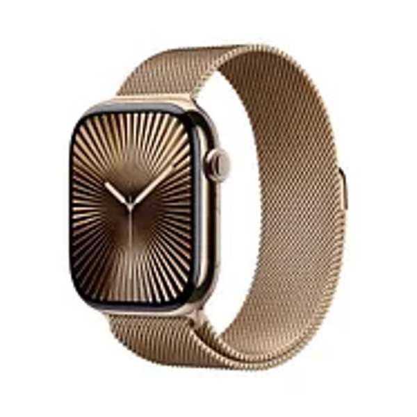 Apple Watch Series 10 GPS + Cellular 42mm Altın Titanyum Kasa ve Altın Rengi Milano Loop Kordon - Image 1