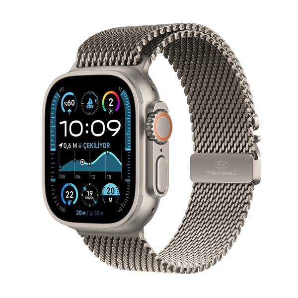 Apple Watch Ultra 2 GPS + Cellular 49mm Naturel Titanyum Kasa + Naturel Titanyum Milano Loop - L - Image 1