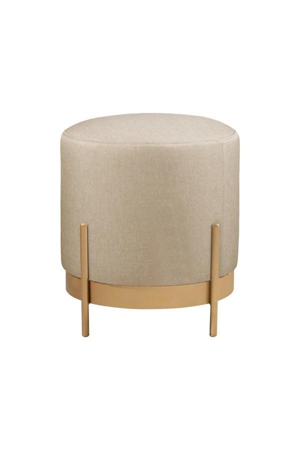 MİO PUF, METAL HALKALI PUF, MAKYAJ OTURAĞI ,PUF BENCH MONTAJSIZ OTURAK GOLD METAL AYAKLI - Image 1