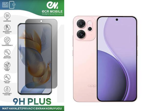 Oppo Reno 14F ile Uyumlu Ekran Koruyucu 9H Esnek Nano Kırılmayan MAT HAYALET(Privacy) - Image 1