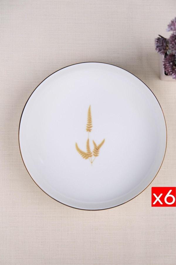 Tabak Evi Porselen Natura Marinum Altın Yaldız Çukur Tabak 18,50cm 6 lı - Image 1
