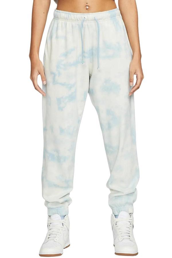 Nike Sportswear Jersey Mid Rise Loose Fit Women's Cloud Dye Kadın Bol Kesim Eşofman Altı Beyaz Mavi - Image 1