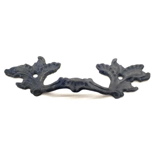 Antika Tarz Dekoratif Pirinç Çiçek Kapı Kulbu - 30x110 Mm, Oksit - Image 1