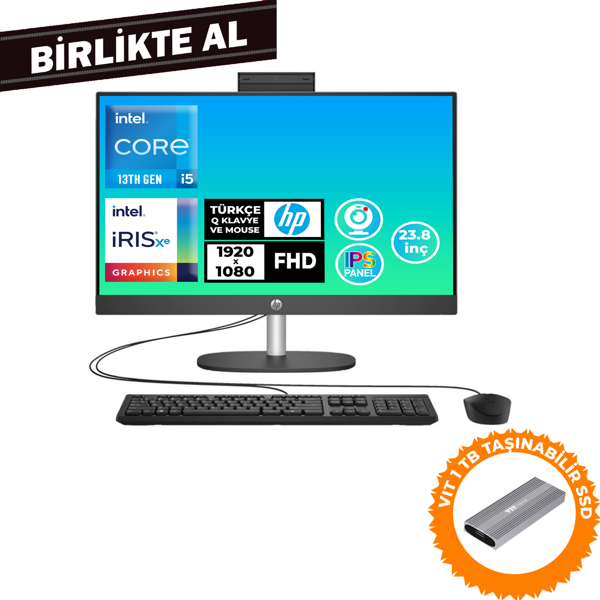 HP ProOne 240 G10 i5-1334U 8GB 512GB SSD 23.8" FHD Freedos All In One PC + VIT 1 TB SSD B70VFAT 036 - Image 1