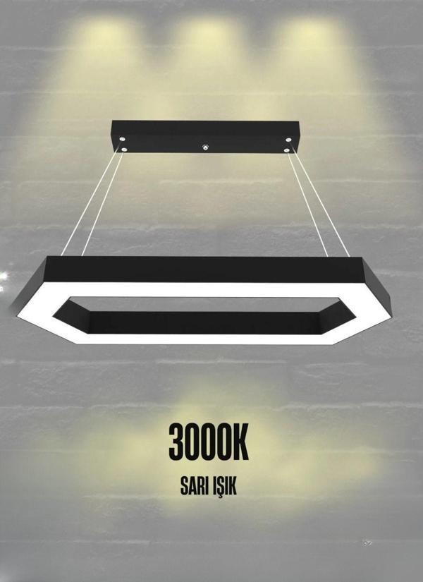 JOYA ( Siyah Kasa, Sarı Işık ) Ledli Modern Sarkıt Led Avize, Salon, Mutfak, Oturma Odası - Image 1