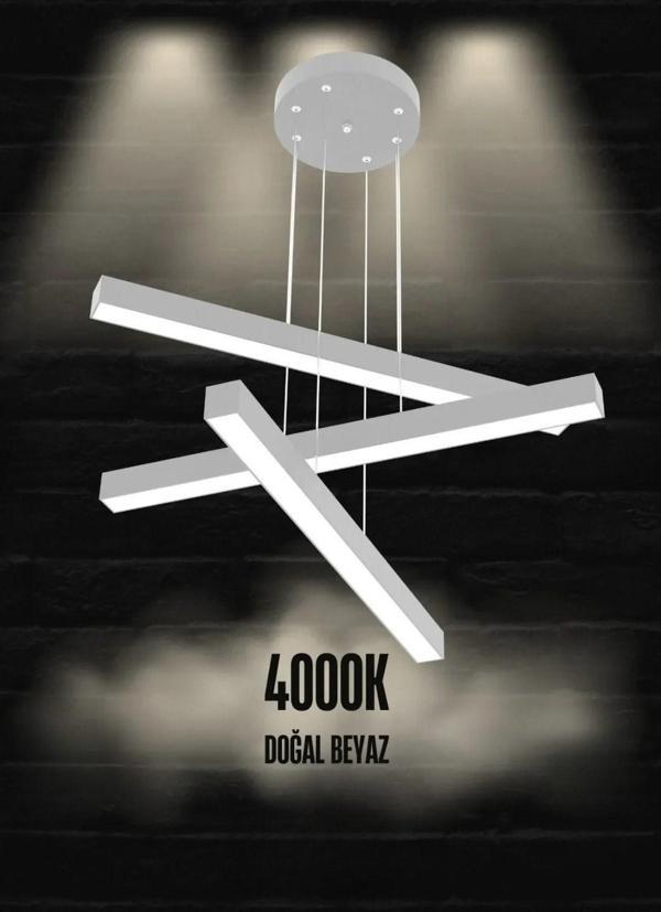 Trillizo ( Gri Kasa, Doğal Beyaz Işık ) Modern Sarkıt Led Avize, Salon, Mutfak, Oturma Odası - Image 1