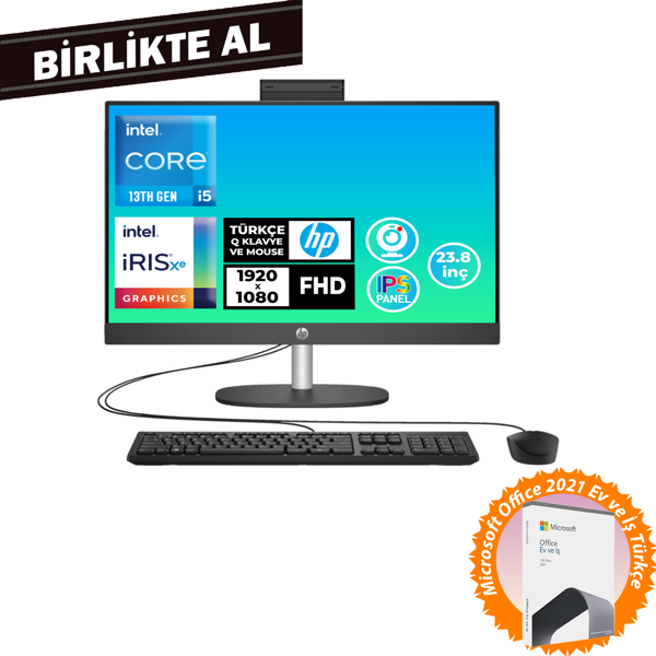 HP ProOne 240 G10 i5-1334U 16GB 512GB SSD 23.8" FHD Freedos All In One PC + MS Office B70VFAT 041 - Image 1