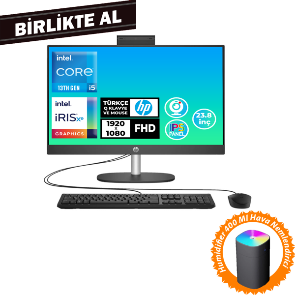 HP ProOne 240 G10 i5-1334U 16GB 512GB SSD 23.8" FHD Fdos All In One PC+Hava Nemlendirici B70VFAT 040 - Image 1