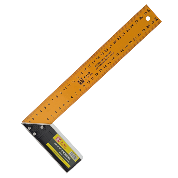 Fixonic B.H.D BHD00589 300mm/30cm Sarı L Marangoz Gönye - Image 1