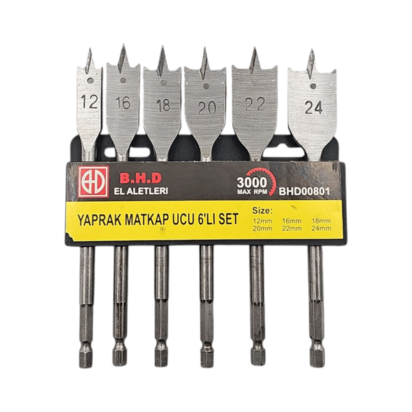 Fixonic B.H.D BHD000801 6'lı Yaprak Matkap Ucu Seti (12-16-18-20-22-24mm) - Image 1