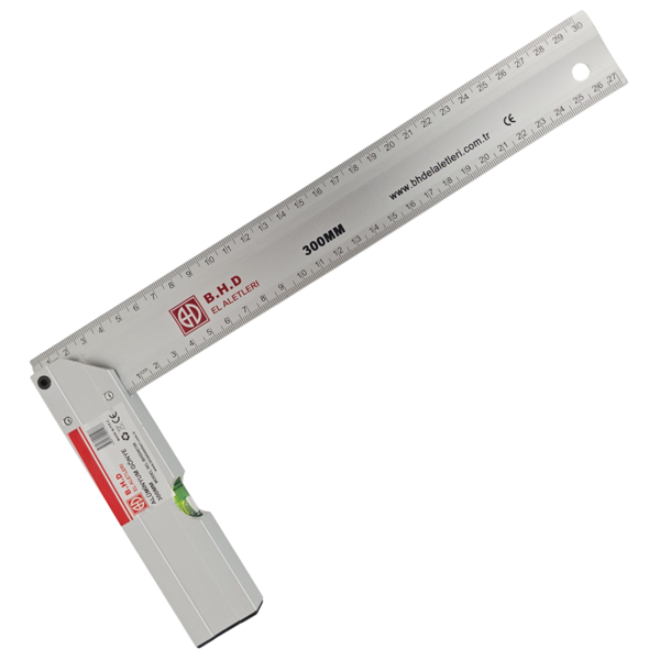 Fixonic B.H.D BHD00196 300mm/30cm Alüminyum L Marangoz Gönye/Su Terazili - Image 1