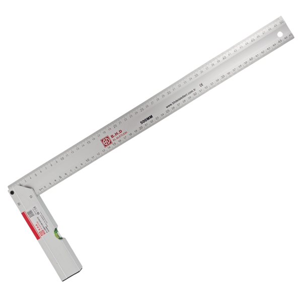 Fixonic B.H.D BHD00199 500mm/50cm Alüminyum L Marangoz Gönye/Su Terazili - Image 1