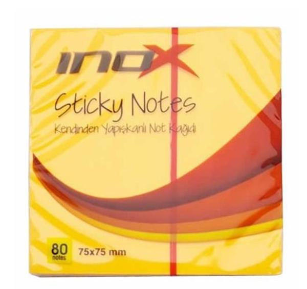 İnox Postit 75X75 80 Yaprak Fosforlu Turuncu - 3 adet - Image 1