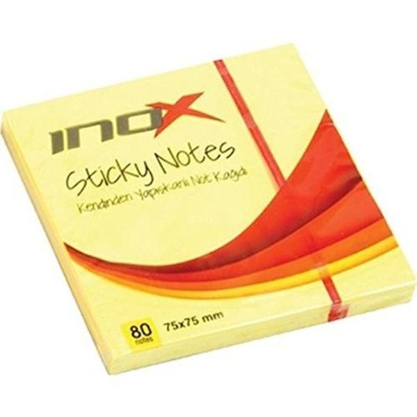 İnox Postit 75X75 80 Yaprak Fosforlu Sarı - 3 adet - Image 1