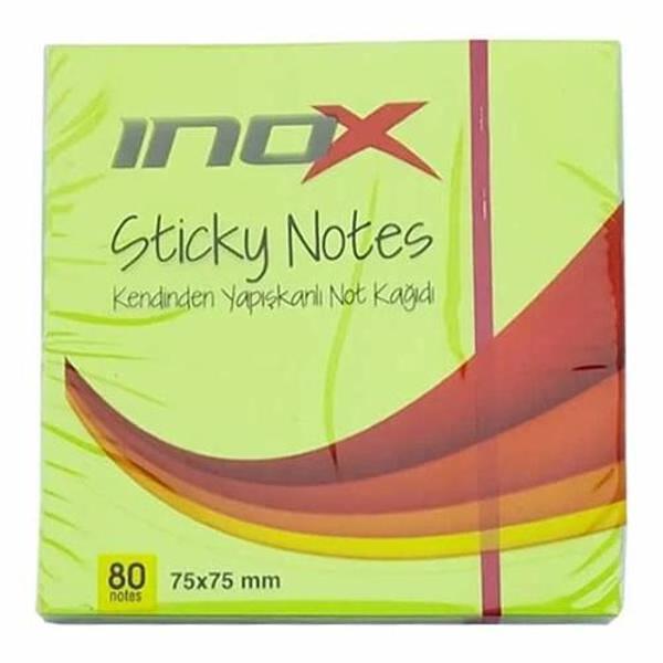 İnox Postit 75X75 80 Yaprak Fosforlu Yeşil - 3 adet - Image 1