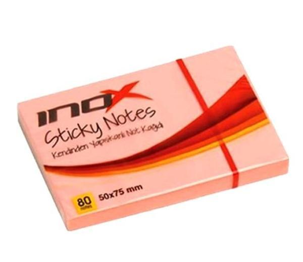 Postit 80 Yaprak 50X75mm Yapışkanlı Not Kağıdı Pembe - 3 adet - Image 1