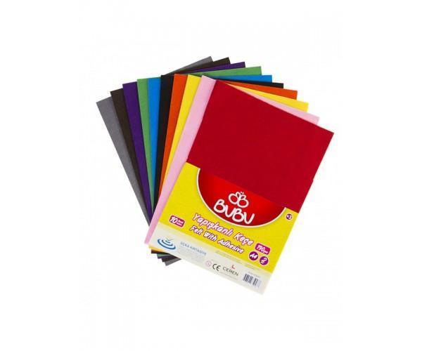 Bubu Yapışkanlı Keçe A4 10 Renk - Image 1