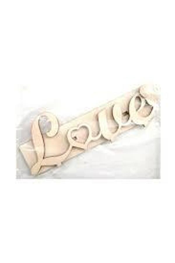 Boyanabilir Ahşap Obje Love Ayaklı - Image 1