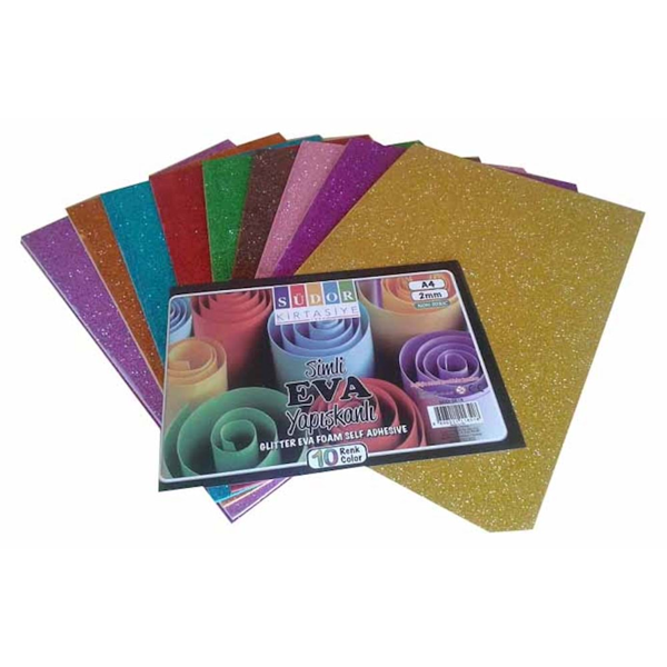 Südor Simli Yapışkanlı Eva A4 10 Renk - 3 paket - Image 1