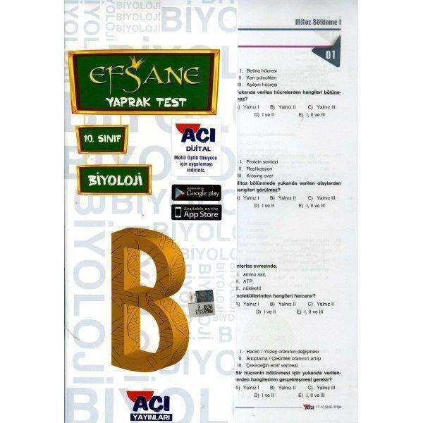 Efsane 10.Sınıf Biyoloji Yaprak Test 64 sayfa - Image 1