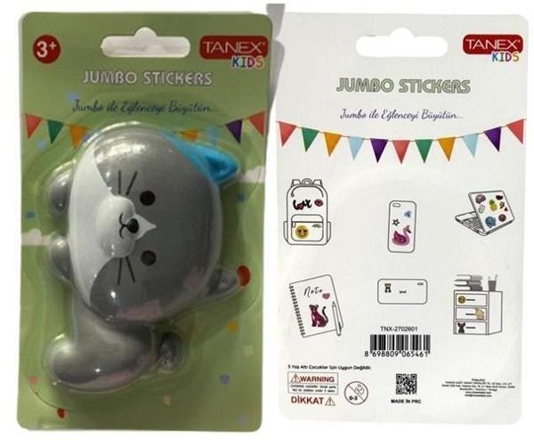Tanex Jumbo Stickers Sukuşi Kedi Gri - Image 1