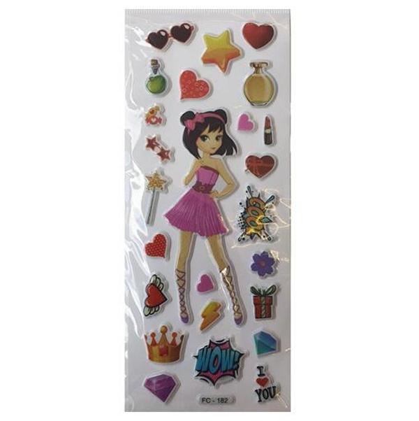 Face Sticker Prenses karışık Desen - 6 adet - Image 1