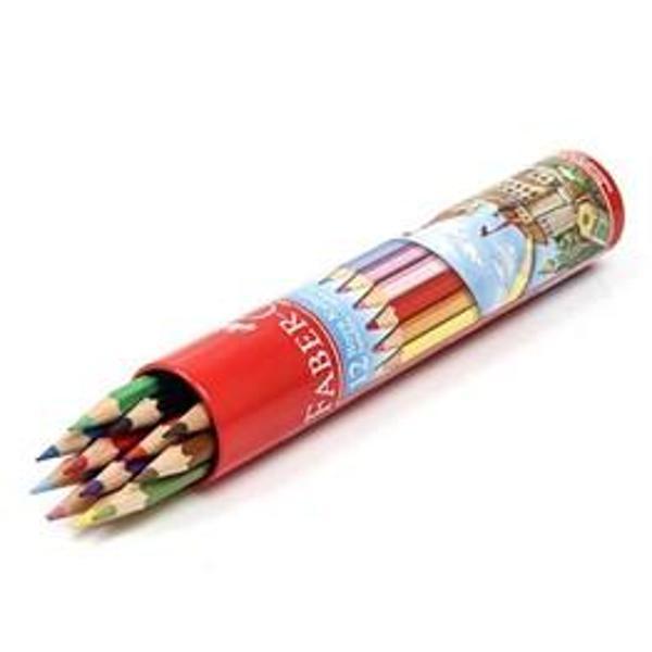 Faber Castell Kuru Boya 12 Li Teneke Tüpte - Image 1