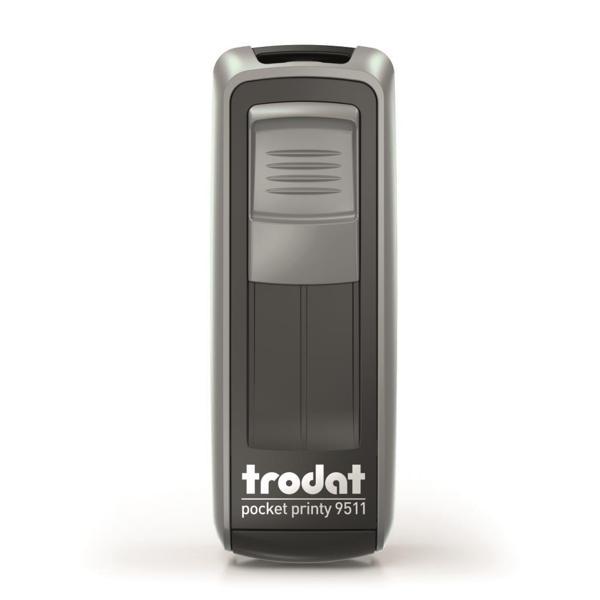 Trodat Cep Kaşe P4 47X18 Mm Gümüş Gövde Mavi Keçe 9512 - Image 1