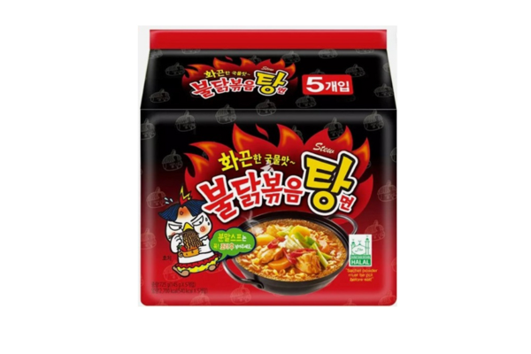 Samyang Buldak Noodle Hot Chicken Flavor Ramen Stew Type 145 gr X5 - Image 1