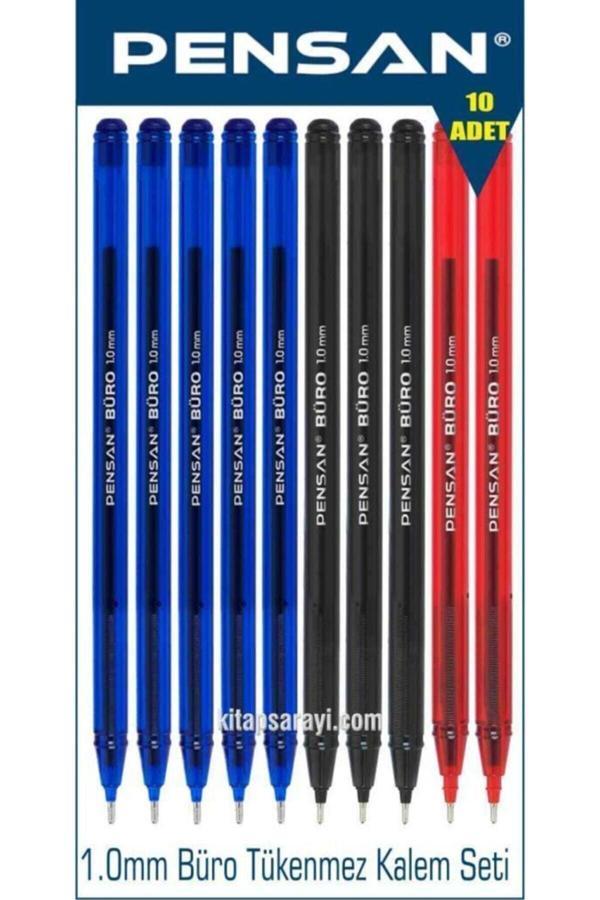 Pensan Büro 1.0 Mm Tükenmez Kalem Seti 10 Adet - Image 1