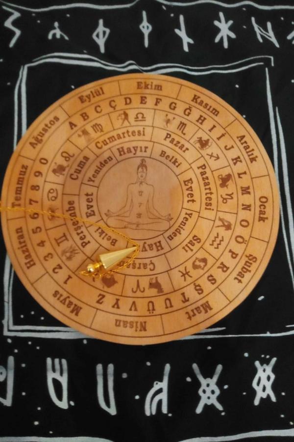 Pandül Sarkaç Tahtası Türkçe Ahşap Sarkaç Örtüsü Pirinç Pandül Ritüel Set - Image 1