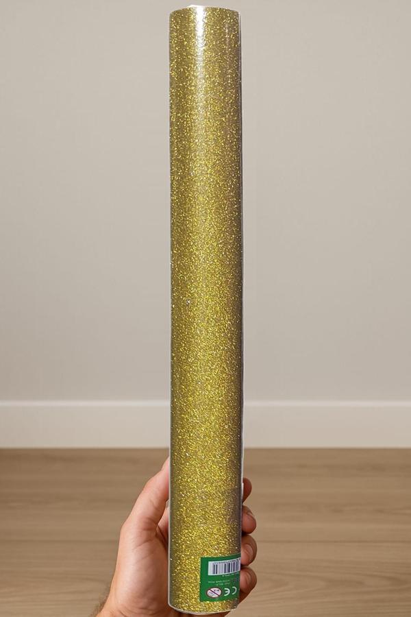 Sarı Simli Yapışkanlı Asetat 45x200 cm - 1 Adet  - Image 1