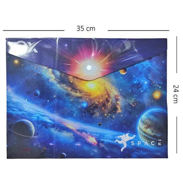 Astronot Desenli Çıt Çıtlı Zarf Dosya - 1 Adet - Image 1