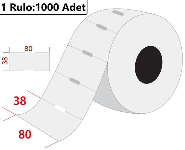 80x38 mm Karton Termal Raf Reyon Etiketi 1000'li Sarım - Image 1