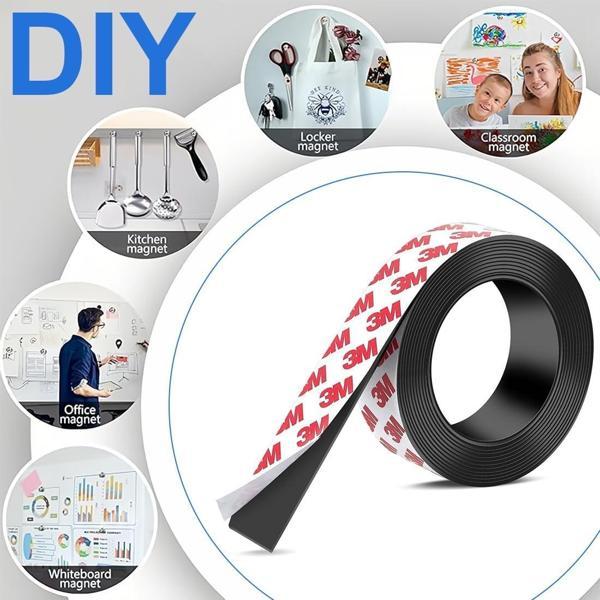 Kendinden Yapışkanlı Manyetik Şerit Bandı Esnek Kolay Kesim Mıknatıslı Güçlü Tutunan Bant 1M X 2 CM - Image 1