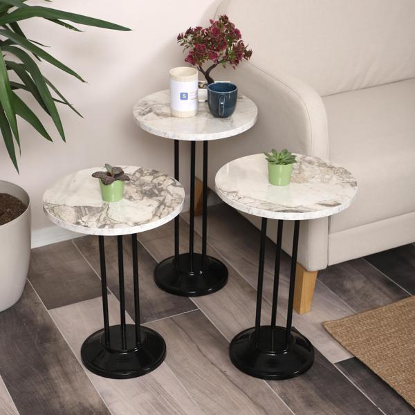 Marbella Zigon Sehpa Mdf Tabla  Alt Mekanizma Demir Siyah Renk - Image 1
