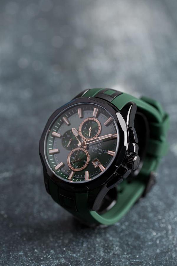 Daniel Klein DKE.1.10657 Exclusive Tüm Fonksiyonlar Aktif Silikon Kordonlu Farklı Renk Seçenekli Çelik Kaplama Erkek Kol Saati - Image 1