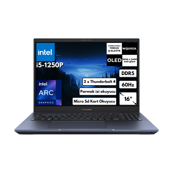 Asus ExpertBook B5 i5-1250P 24 GB 4 TBSSD Arc A350M 16" WQUXGA Windows 11 Home Notebook B5602CBN-L20164AT35 - Image 1