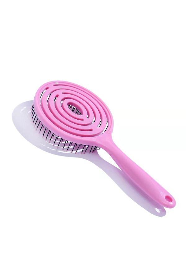 One Step 3D Profesyonel Açma Tarama Saç Fırçası Pembe Oval - Image 1
