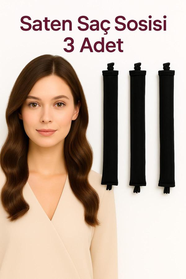 One Step Saten Saç Sosisleri | Isısız Bukle Mucizesi – 3’Lü Set - Image 1