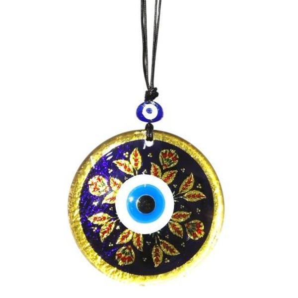 Kırmızı Laleli Gold Renk Cam Süs Altın Varaklı Duvar Dekoru - Image 1