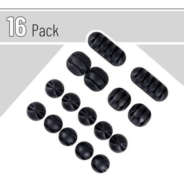 Yapışkanlı Kablo Sabitleyici Düzenleyici 16 lı Paket - Image 1