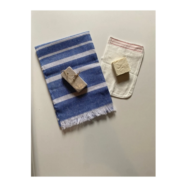Gelin Hamamı Seti, Premium Peştemal , Ponza Topuk Taşı, Doğal Zeytinyağı Sabun, Kese 4lü Set - Image 1